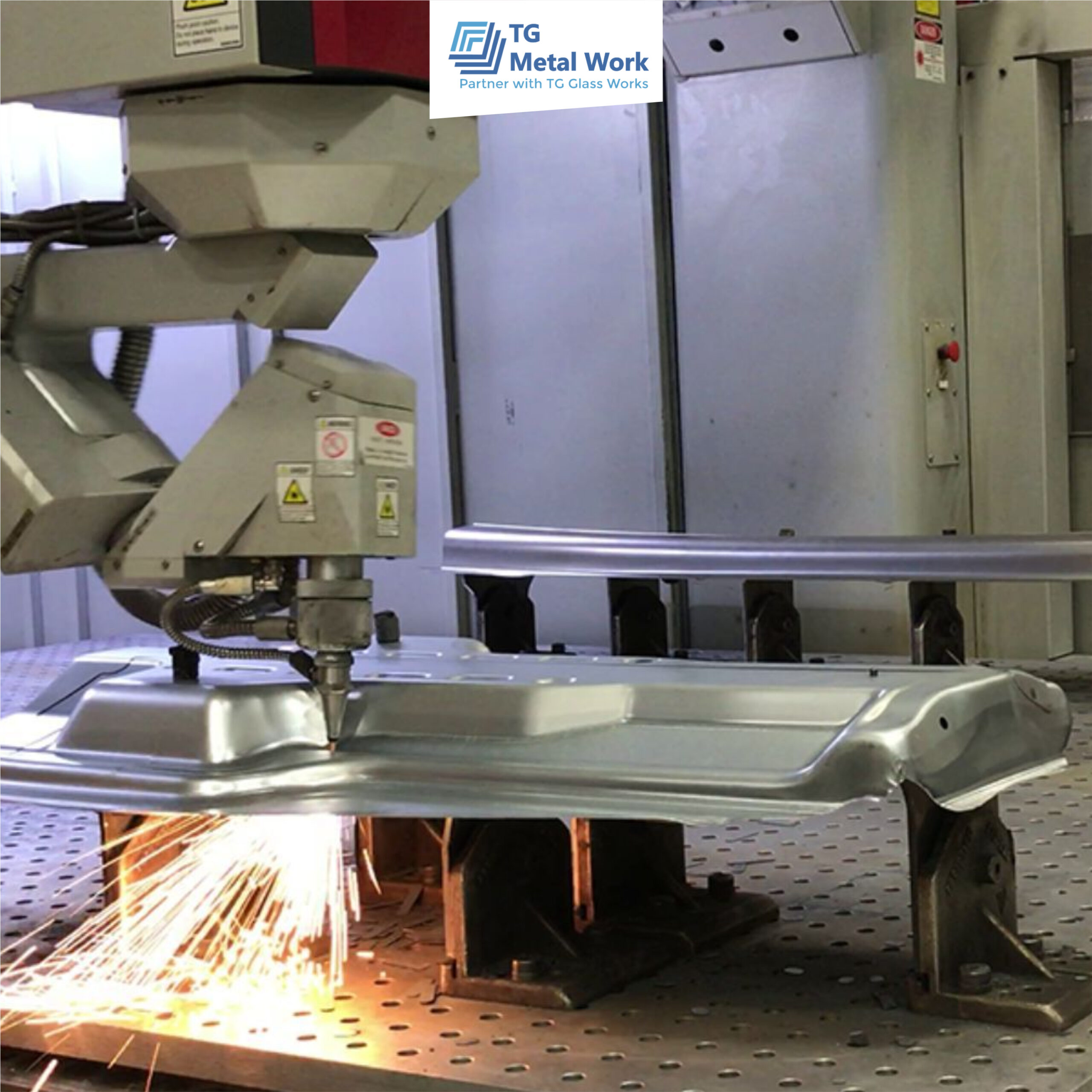 Commercial glass curtain wall façade on retail building exterior